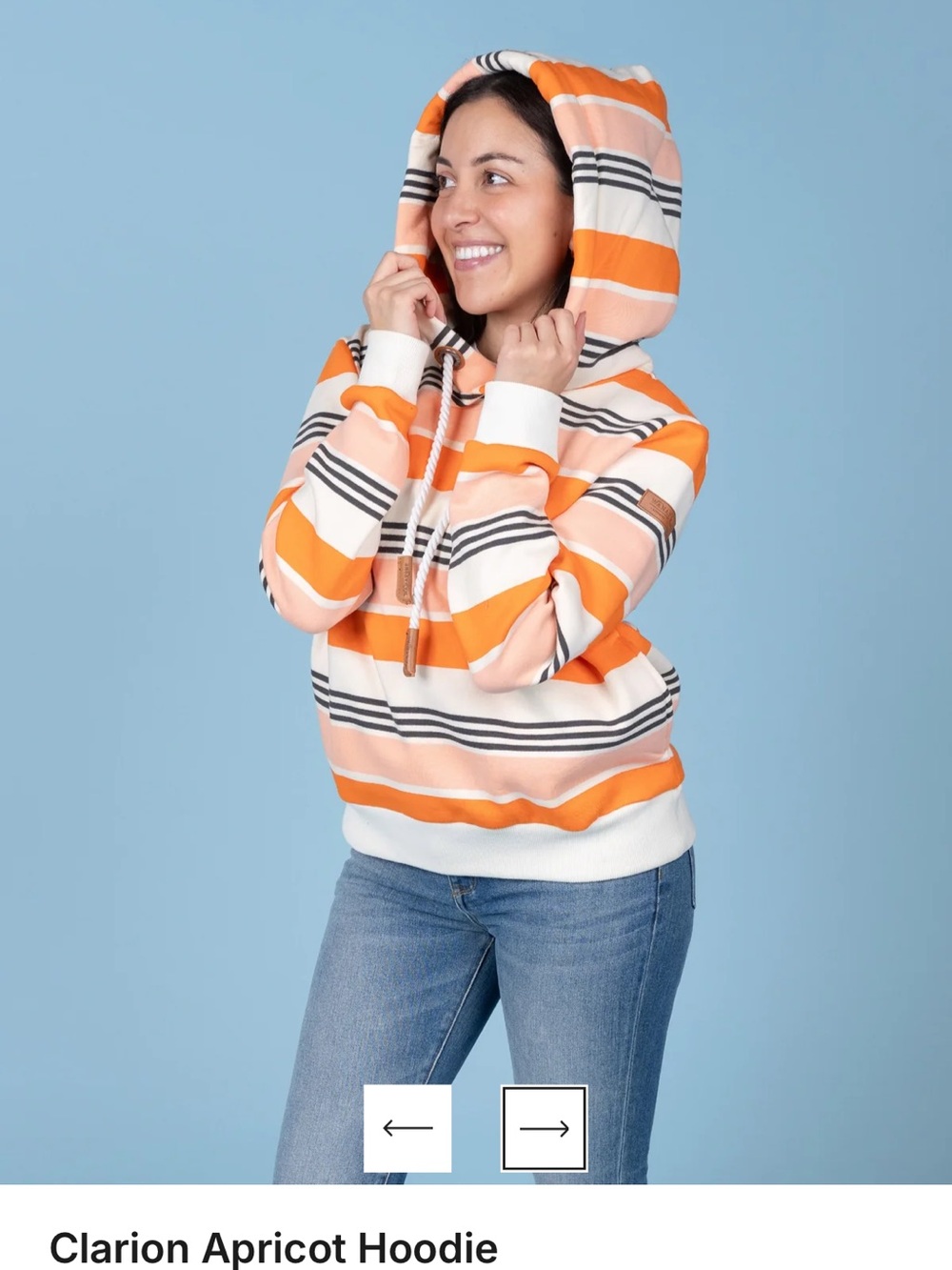 Wanakome Apricot & Orange Striped Hoodie